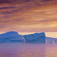 Buy canvas prints of Kangia Icefjord at Sunset in Greenland by Arterra 
