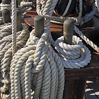 Buy canvas prints of Coiled Ropes on Board of Frigate by Arterra 