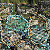 Buy canvas prints of Stacked Lobster Creels in Plockton by Arterra 