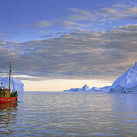 Buy canvas prints of Boat in the Kangia Icefjord, Greenland by Arterra 