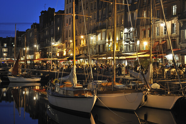 Honfleur Harbour at Night, Normandy Picture Board by Arterra 