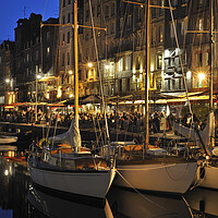 Buy canvas prints of Honfleur Harbour at Night, Normandy by Arterra 