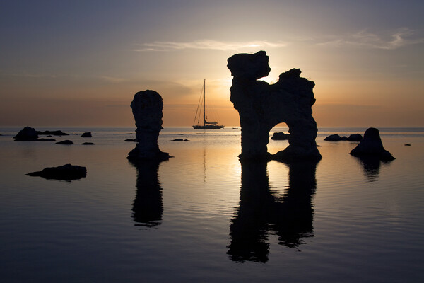 Eroded sea stacks at Gamla Hamn, Sweden Picture Board by Arterra 