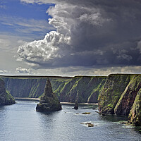 Buy canvas prints of Rain Clouds over Duncansby Stacks, Scotland by Arterra 