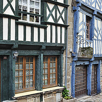 Buy canvas prints of Timber Framed Houses at Tréguier, Cotes-d'Armor, Brittany by Arterra 
