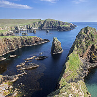 Buy canvas prints of Sea Cliffs at Westerwick, Shetland Islands by Arterra 