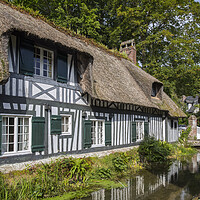 Buy canvas prints of Half Timbered House at Veules-les-Roses, Normandy by Arterra 