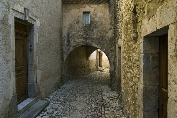 Medieval Alley in Banon, Provence Picture Board by Arterra 