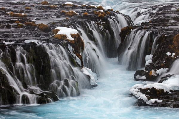Bruarfoss Waterfall in Winter, Iceland Picture Board by Arterra 