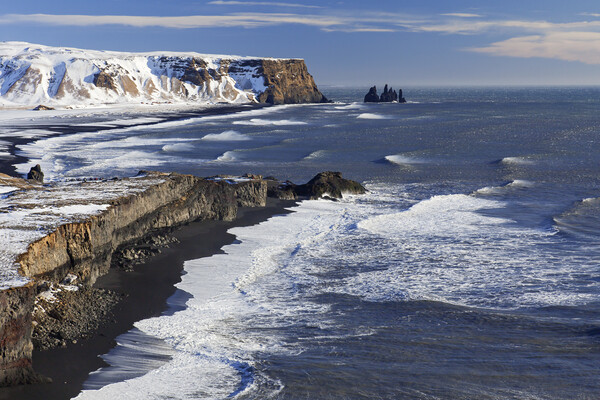 Reynisdrangar in Winter, Iceland Picture Board by Arterra 