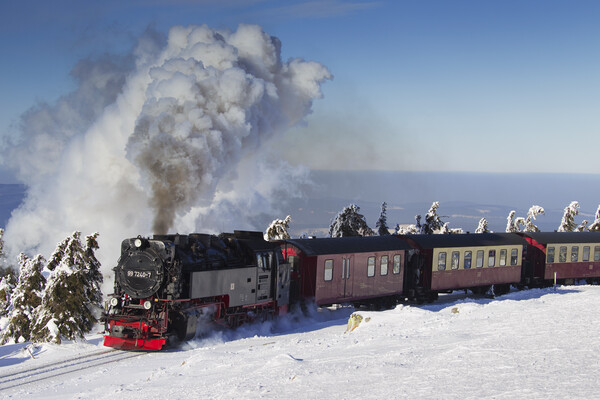 Steam Train in the Snow Picture Board by Arterra 