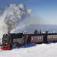 Buy canvas prints of Steam Train in the Snow by Arterra 