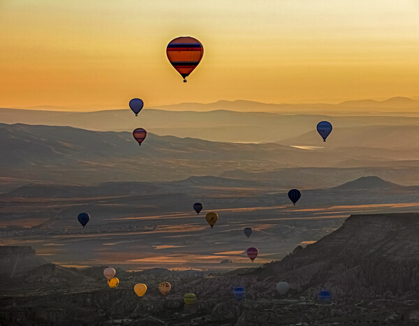 Hot Air Balloons at Sunrise, Cappadocia Picture Board by Arterra 