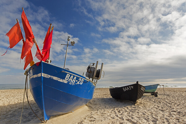 Fishing Boats on the Beach Picture Board by Arterra 
