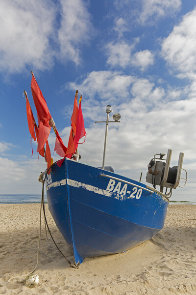 Blue Fishing Boat on the Island Rügen, Germany Picture Board by Arterra 