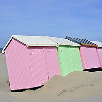 Buy canvas prints of Pastel Coloured Beach Huts by Arterra 