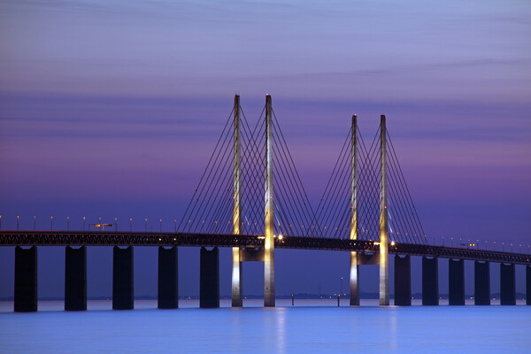 Oresund Bridge at Sunset, Sweden Picture Board by Arterra 