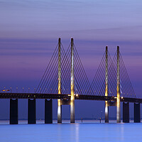Buy canvas prints of Oresund Bridge at Sunset, Sweden by Arterra 