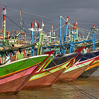 Buy canvas prints of Indonesian Fishing Boats at Jepara, Java by Arterra 