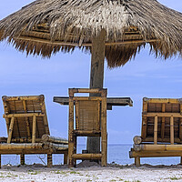 Buy canvas prints of Parasol and Bamboo Chairs, Lombok by Arterra 