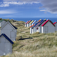 Buy canvas prints of Beach Huts in Gouville-sur-Mer, Normandy by Arterra 