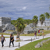 Buy canvas prints of Mayan Temples at Tulum, Yucatan, Mexico by Arterra 