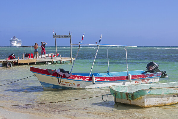Fishing Boats at Mahahual, Costa Maya, Yucatan, Mexico Picture Board by Arterra 