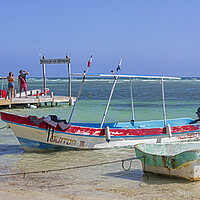 Buy canvas prints of Fishing Boats at Mahahual, Costa Maya, Yucatan, Mexico by Arterra 