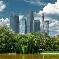 Buy canvas prints of Business center "Moscow-city". by Valerii Soloviov