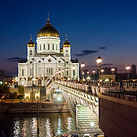 Buy canvas prints of The Cathedral of Christ the Savior at night. by Valerii Soloviov