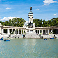 Buy canvas prints of Monument In Retiro Park Madrid by Ben Kirby
