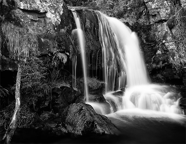 Majestic Flowing Waterfall in Scottish Highlands Picture Board by Jim Round