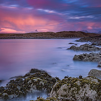 Buy canvas prints of Tranquil Sunset over Scottish Seascape by Jim Round