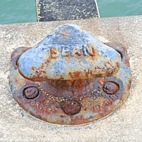 Buy canvas prints of Iron Fixture on West Bay in Dorset by Philip Gough