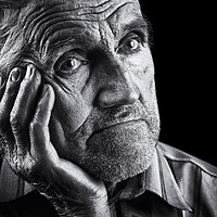 Buy canvas prints of Expressive senior portrait by Ragnar Lothbrok