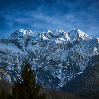 Buy canvas prints of Winter landscape with rocky mountains by Ragnar Lothbrok