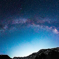 Buy canvas prints of Milky Way galaxy over mountains by Ragnar Lothbrok