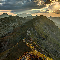 Buy canvas prints of Mountain range at sunset by Ragnar Lothbrok