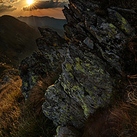 Buy canvas prints of Mountain range at sunset by Ragnar Lothbrok