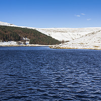 Buy canvas prints of Dove Stone reservoir in winter snow by Joseph Clemson