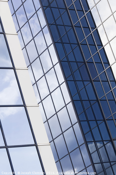 Glass office building sky reflections Picture Board by Joseph Clemson
