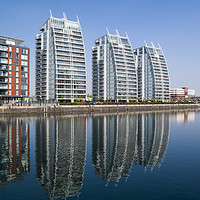 Buy canvas prints of NV Buildings apartments Salford Quays by Joseph Clemson