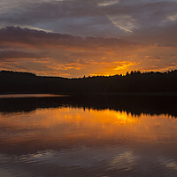 Buy canvas prints of Turton and Entwistle reservoir sunset by Joseph Clemson