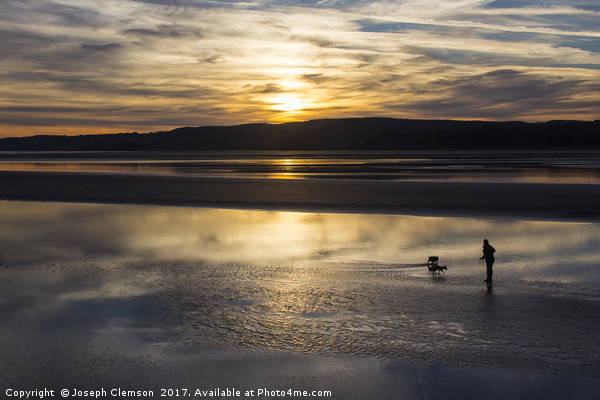 Sunset at  Arnside over the Kent estuary Picture Board by Joseph Clemson