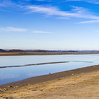 Buy canvas prints of River Kent estuary and Arnside beach and viaduct by Joseph Clemson