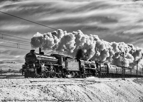 Steam train Winter Cumbrian Mountain Express Tebay Picture Board by Joseph Clemson