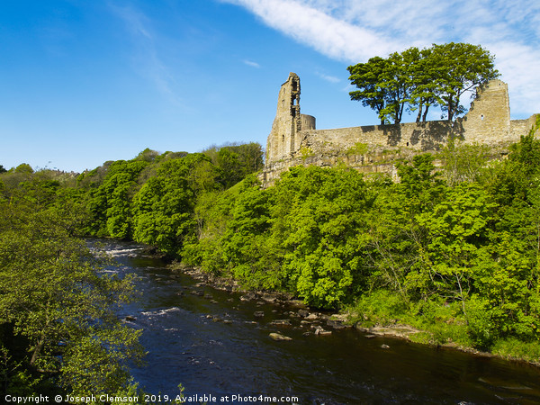Barnard Castle and River Tees Picture Board by Joseph Clemson