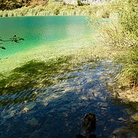 Buy canvas prints of Beautiful lake at Plitvice National Park, Croatia by Barbara Vizhanyo