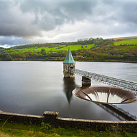 Buy canvas prints of Pontsticill  Resevoir Tower by michael Bryan