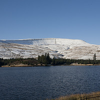 Buy canvas prints of Snow covered mountains In Brecon, Wales by michael Bryan